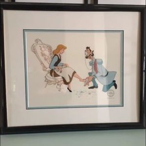 Disney Framed Cinderella "A  Perfect Fit" Sericel
